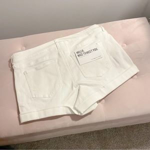 Celebrity Pink White Jean Shorts
